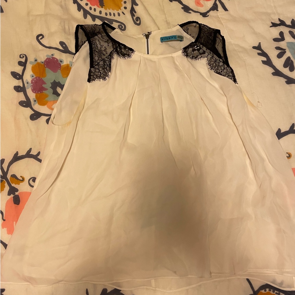 Alice & Olivia Top with black lace detailing